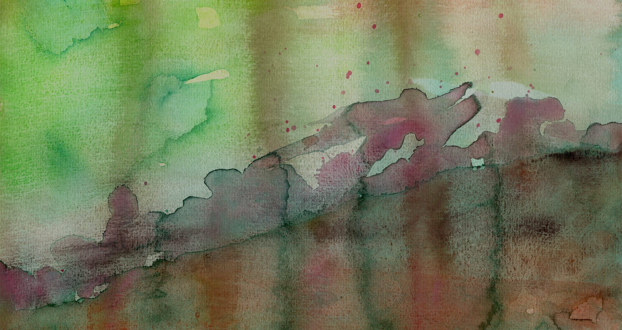 Minimalist watercolor study, earthy pigment flowing across textured paper