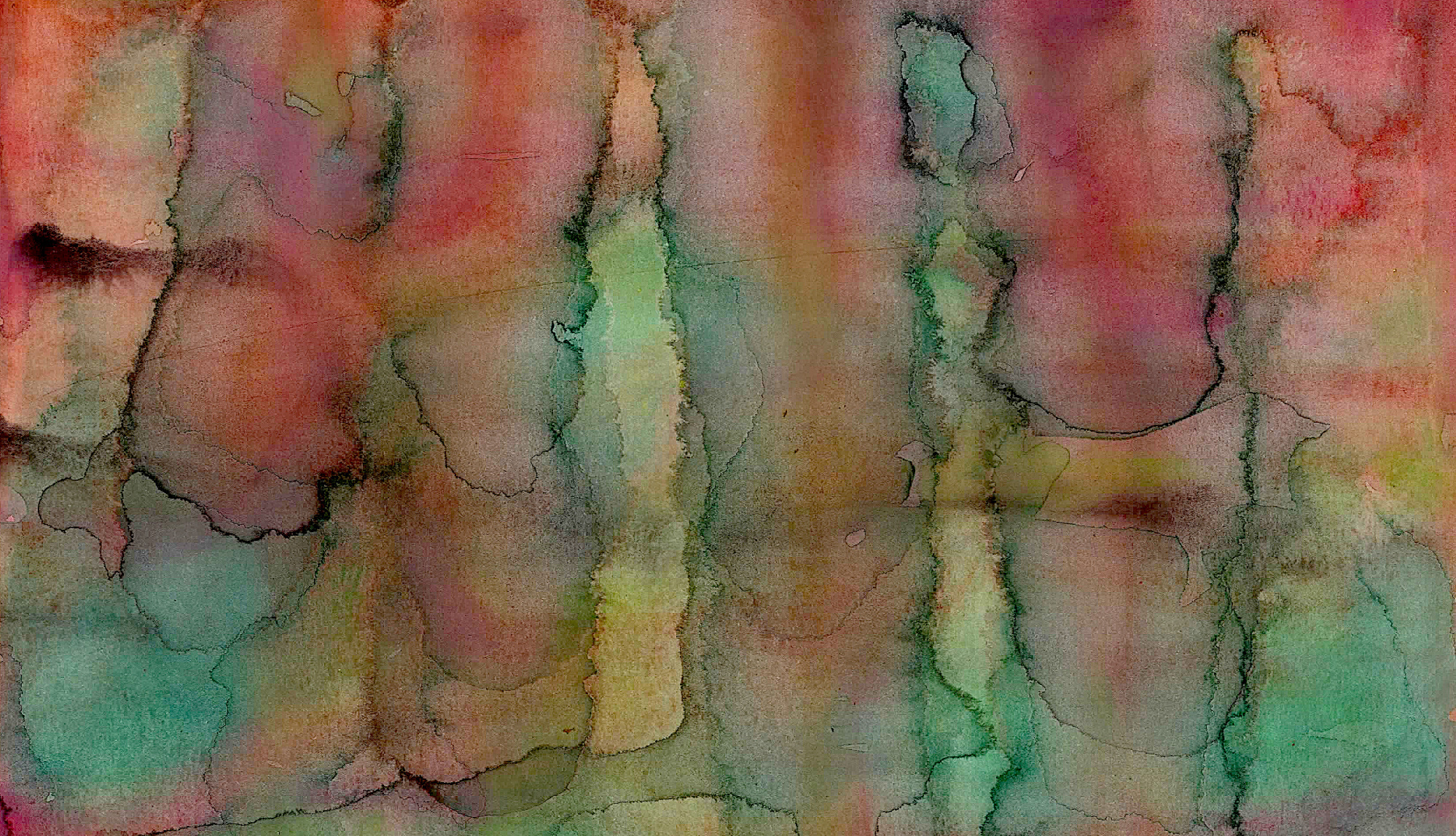 Botanical abstraction — watercolor pigment dissolving into soft, organic shapes